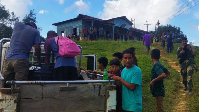 File photo of Kuki-Chin tribal refugees seeking shelter in Mizoram