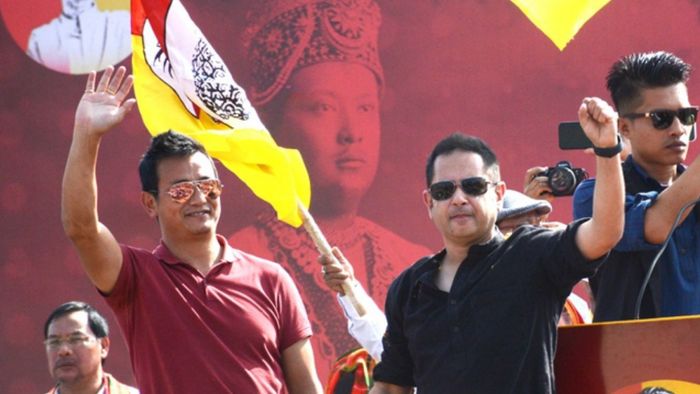 Bhaichung Bhutia in TIPRA Motha mass gathering