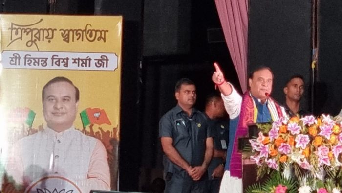 Assam CM Himanta Biswa Sarma in Tripura