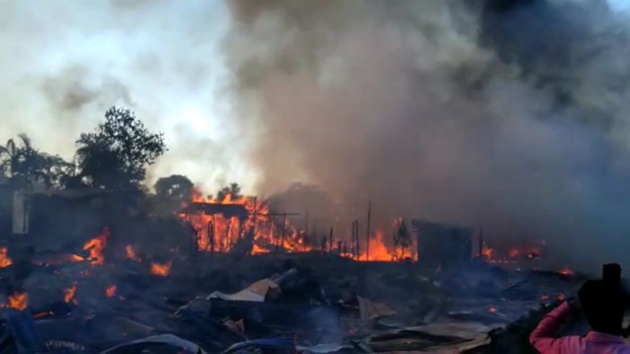Massive fire engulfs in Karbi Anglong district