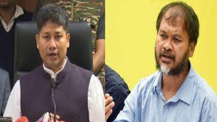 Assam Minister Pijush Hazarika (L), Sivasagar MLA (Akhil Gogoi (R)