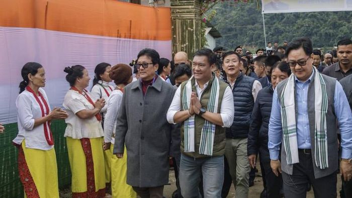 Arunachal Pradesh Chief Minister Pema Khandu and Union Law Minister Kiren Rijiju