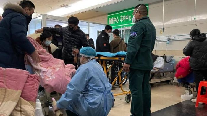 Hospitals in China are packed with Covid patients
