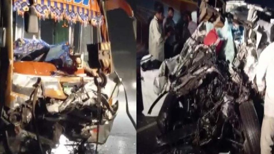 Gujarat: 9 dead, several injured in bus-car collision in Navasari Gujarat: 9 dead, several injured in bus-car collision in Navasari