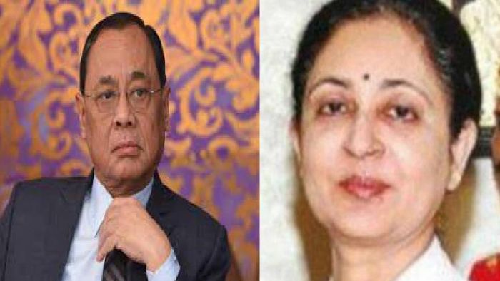 Former CJI Ranjan Gogoi (L), Justice V K Tahilramani (R)