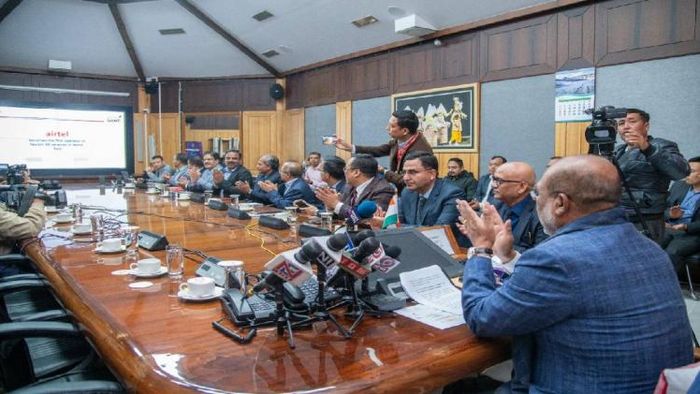 Manipur CM during the launch of 5G services