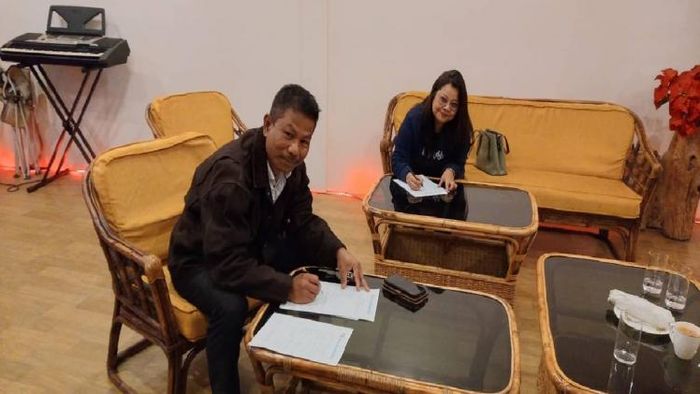 John Leslee K Sangma and Dr Pilne A Sangma