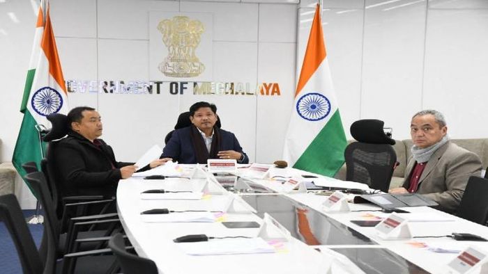Meghalaya CM chairing cabinet meeting