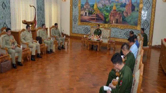 File Image of Pakistan defence officials meeting Myanmar Junta