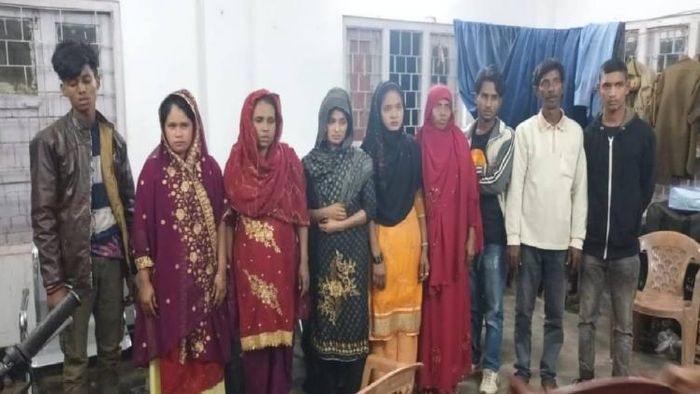 Apprehended Rohingyas at Agartala Railway Station