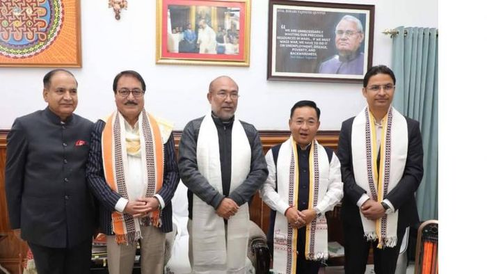 Sikkim CM Prem Singh Tamang meets Manipur CM N.Biren Singh
