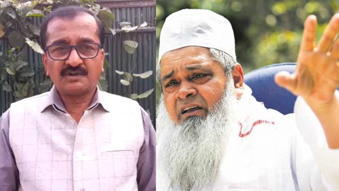 (L) BJP leader Sayed Mominul Awal (R) AIUDF chief Badaruddin Ajmal