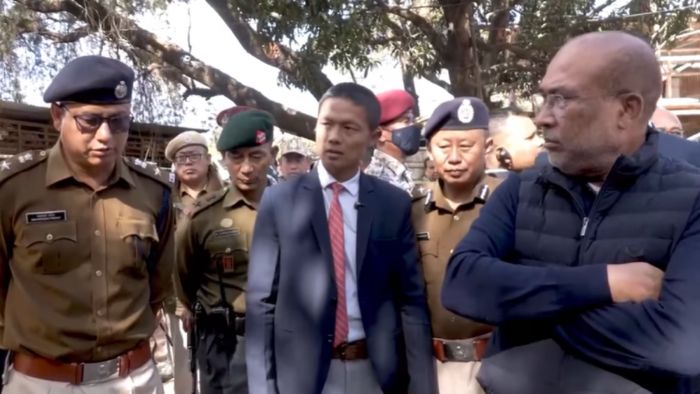 Manipur CM visits violence-hit Telepati