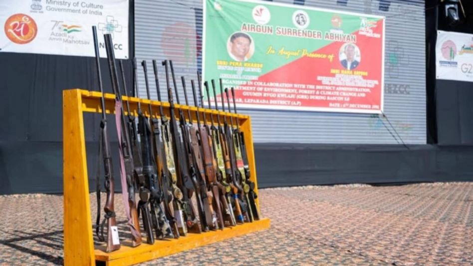 Arunachal: Over 2400 Airguns surrendered under 'Air Gun Surrender Abhiyan' to shun hunting Arunachal: Over 2400 Airguns surrendered under 'Air Gun Surrender Abhiyan' to shun hunting