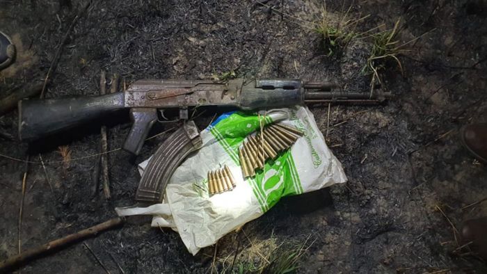 AK 56 Rifle, live ammunition found buried