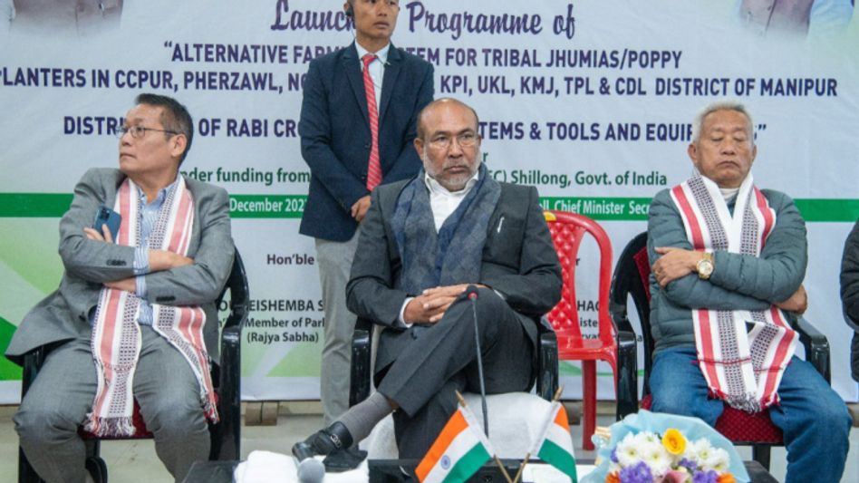 Manipur CM launches alternative farming system for poppy planters of 9 hill districts Manipur CM launches alternative farming system for poppy planters of 9 hill districts