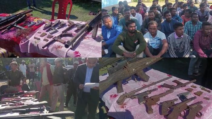 Eighty six AANLA cadres surrender in Gossaigaon; lay down arms and ammunitions