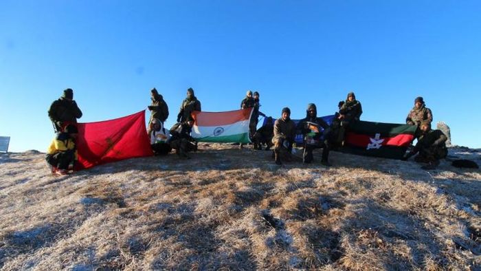 Assam Rifles expedition hoist flags atop Mt. Saramati