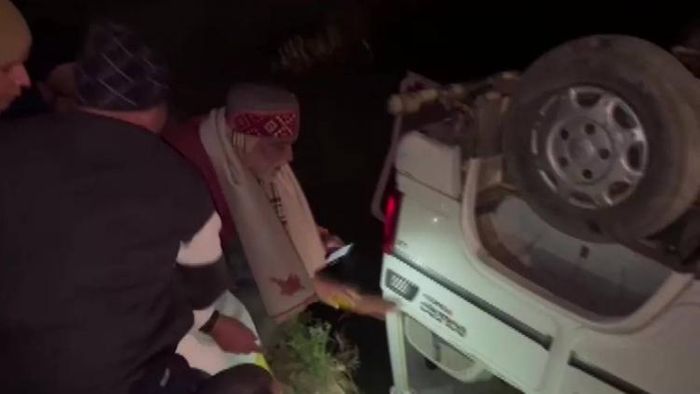 Union Minister of State (MoS) Ashwini Choubey inspecting the vehicle