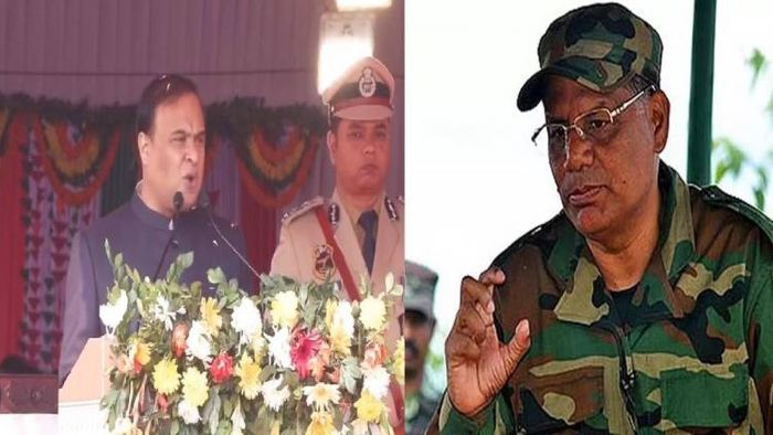 Assam CM Himanta Biswa Sarma (L), ULFA-I Chief Paresh Baruah (R)