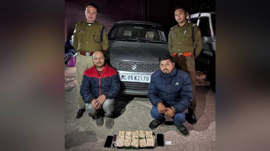 Meghalaya: Police nab 2 drug traffickers, seize 10 boxes of heroin worth Rs 70 lakh Meghalaya: Police nab 2 drug traffickers, seize 10 boxes of heroin worth Rs 70 lakh