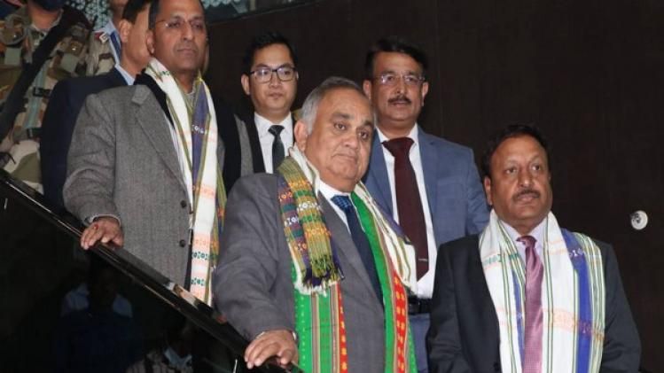 Election Commission of India team lead by EC Rajiv Kumar arrives in Tripura ahead of assembly polls