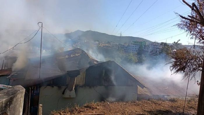 Massive fire burn down house in Shillong, Meghalaya