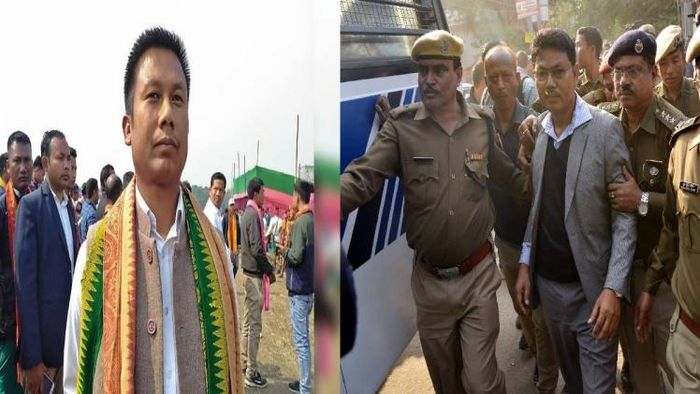 ABSU president Dipen Boro (L), 2008 Assam Bombings mastermind Ranjan Daimary (R)
