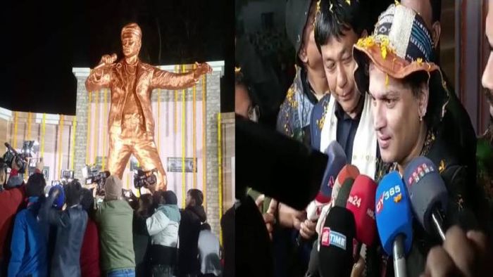 Assam: Singer Zubeen Garg unveiling his statue on the banks of Dibru river