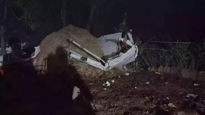 Debris of crashed aircraft