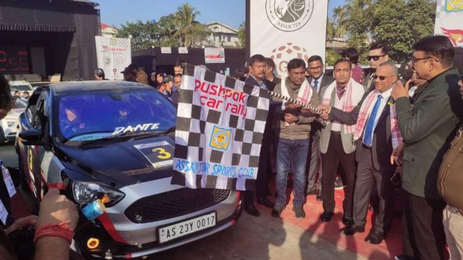 Assam: 11th Pushpak car rally flagged off in Tinsukia Assam: 11th Pushpak car rally flagged off in Tinsukia