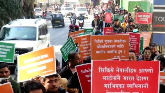 SKM youth and women's wings protests Supreme Court's verdict on 'Nepali immigrant'