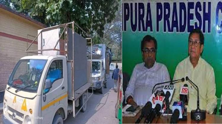 Tripura Congress files complaint with DGP against 11 for attacking party campaigning trucks