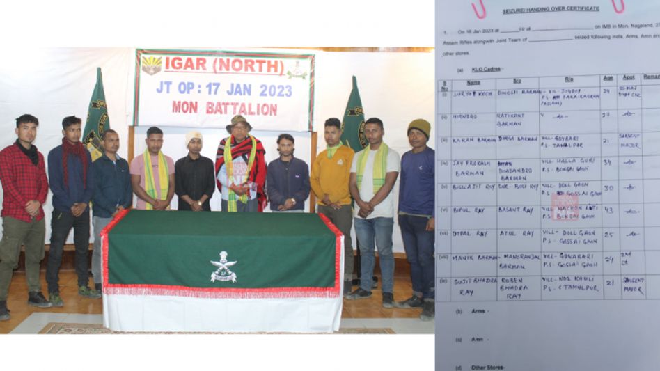 Self-styled Chief of Kamtapur Liberation Organisation Jeevan Singha in Assam Rifles' custody Self-styled Chief of Kamtapur Liberation Organisation Jeevan Singha in Assam Rifles' custody