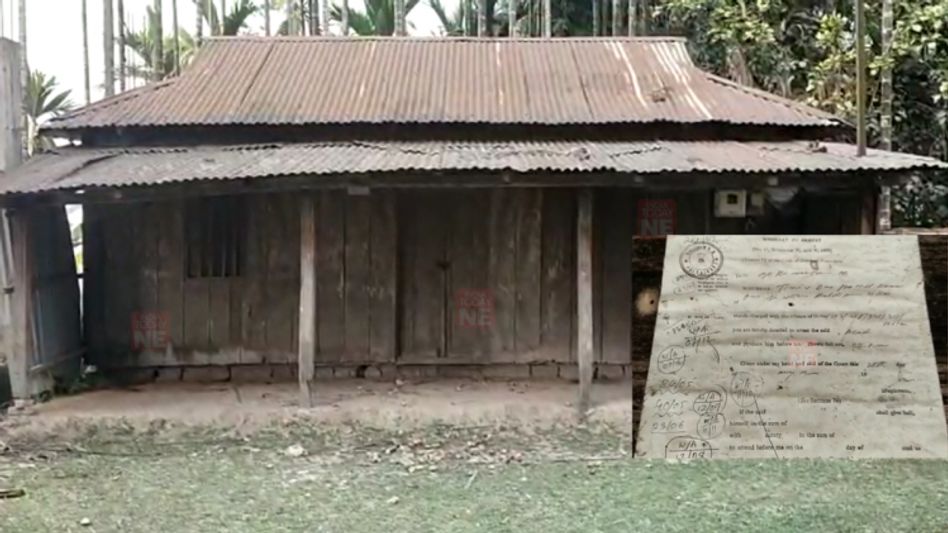 KLO chief Jibon Singha who is ready for peace talks, an arrest warrant still hanging at his house No 102 in Alipurduar KLO chief Jibon Singha who is ready for peace talks, an arrest warrant still hanging at his house No 102 in Alipurduar