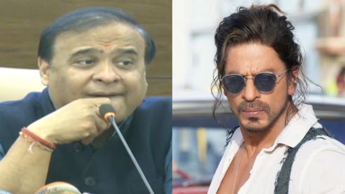 (L) Assam CM Himanta Biswa Sarma (R) Shah Rukh Khan