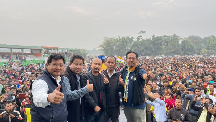 Meghalaya CM kick starts poll campaign with bike rally