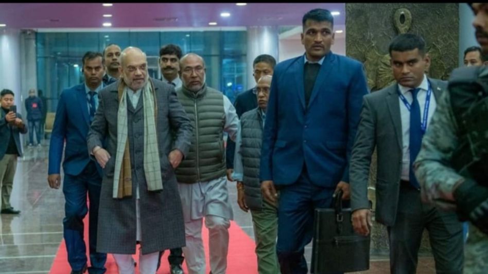 Manipur: Union Home Minister Amit Shah arrives in Imphal, attends cultural event Manipur: Union Home Minister Amit Shah arrives in Imphal, attends cultural event