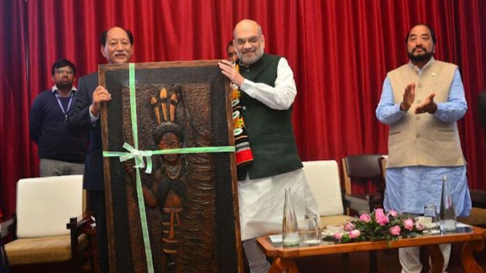 Union Home Minister Amit Shah felicitated by Nagaland chief minister