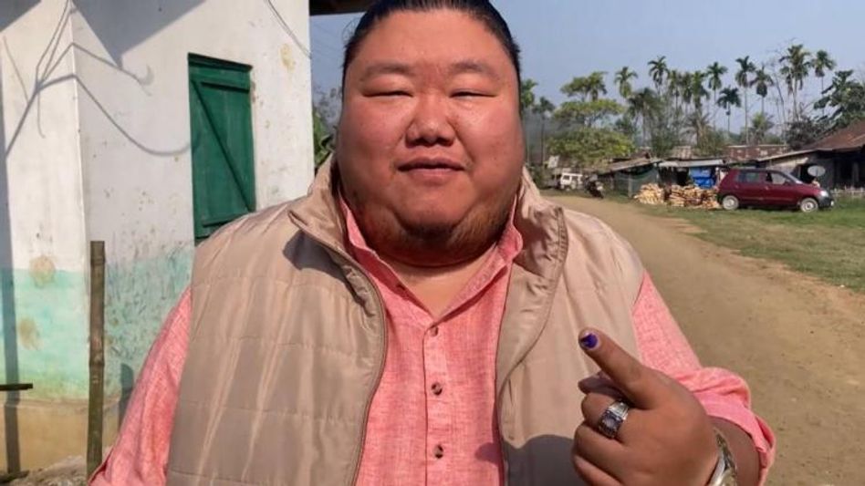 Nagaland state BJP chief Temjen Imna Along casts vote in Alongtaki Nagaland state BJP chief Temjen Imna Along casts vote in Alongtaki