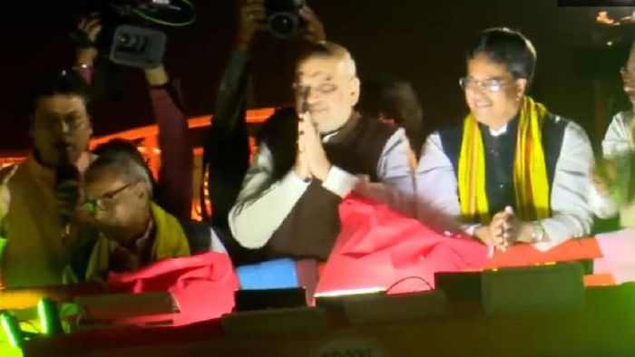 Union Minister Amit Shah holds roadshow in Agartala; ask people to give another 5 years to BJP