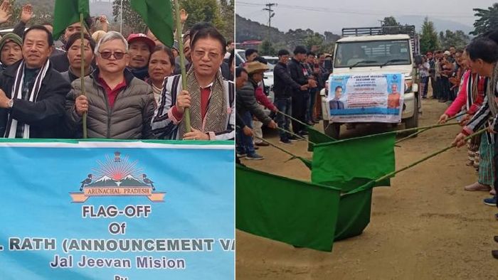 Education Minister Taba Tedir flags off "JAL RAT" under Jal Jeevan Mission in Lower Subansiri