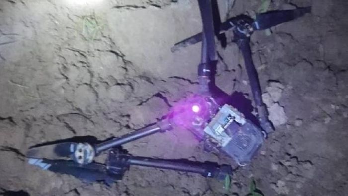 The suspected unmanned aerial object that was shot down by BSF personnel