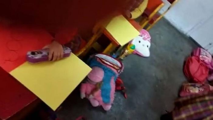 Video grab of teacher yelling at students