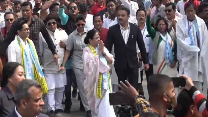West Bengal CM Mamata Banerjee at Tripura Padyatra