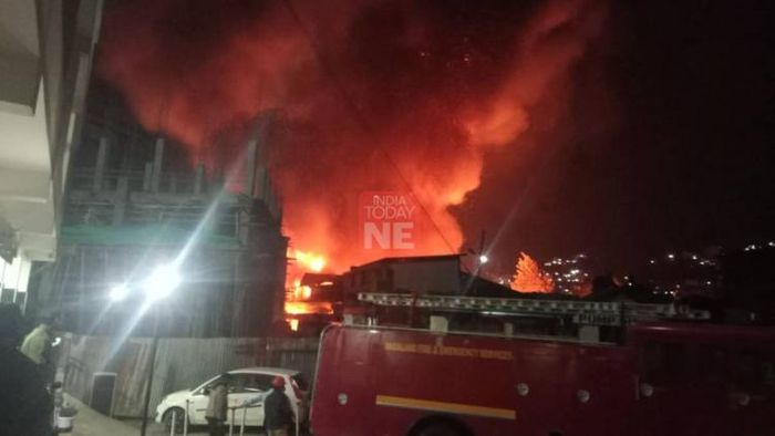 Nagaland: Massive fire breaks out at Mao Market in Kohima