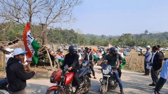 Meghalaya Trinamool Congress organizes massive bike rally in Salmanpara