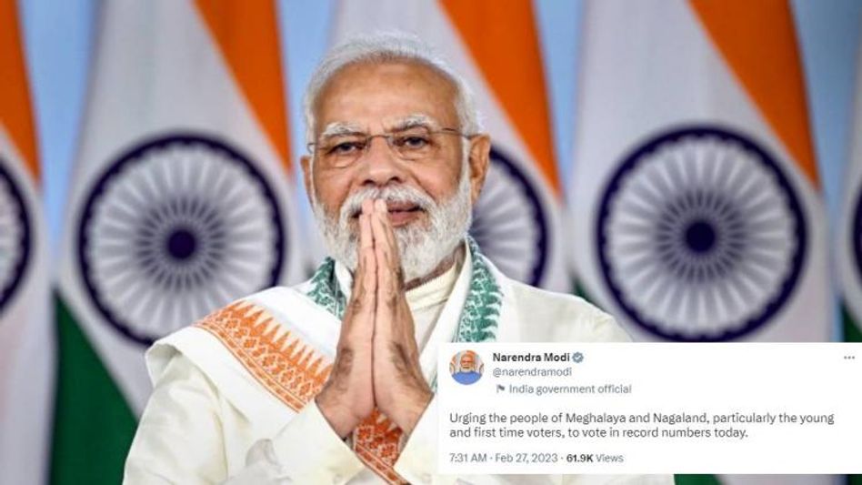 PM Modi urges young voters of Meghalaya and Nagaland to vote in record numbers PM Modi urges young voters of Meghalaya and Nagaland to vote in record numbers