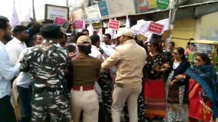Student body protests against shifting of Shaheed Mukunda Kakati Civil Hospital in Nalbari