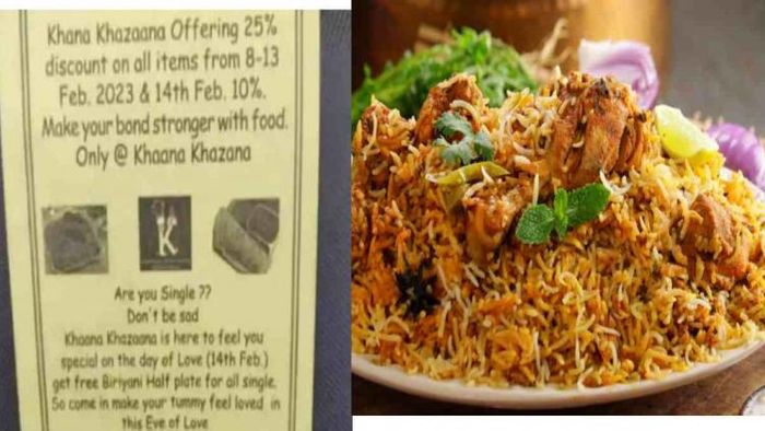 Free biriyani to single customers this Valentine's Day